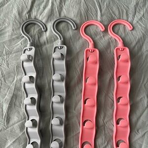 Set of Gray and Pink Space-Saving Hangers